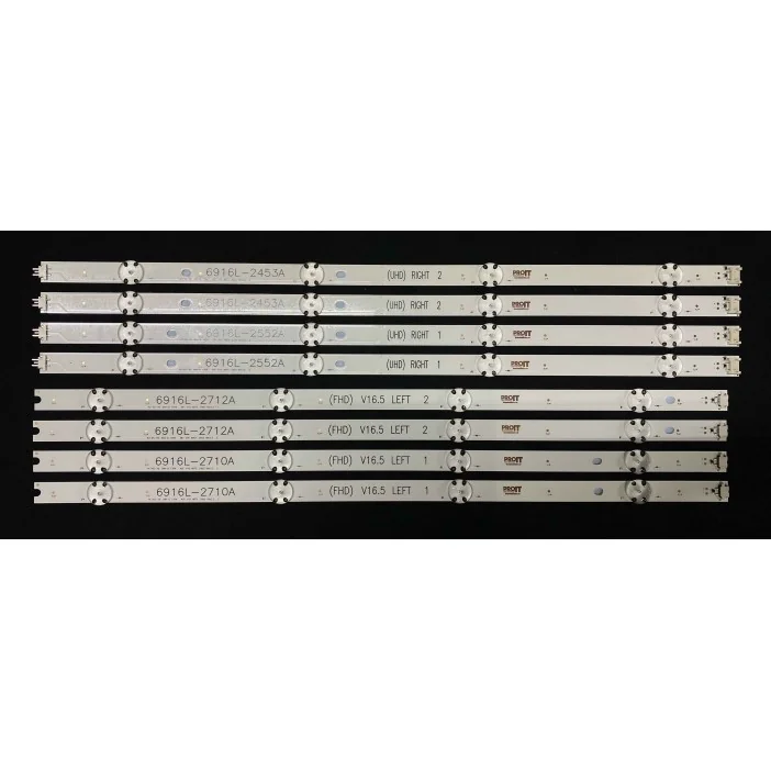 Set barete LG 49" - 4 barete x 8 leduri - 8 bucati x 4 leduri - 3V - 6916L-2453A + 6916L-2552A + 6916L-2710A + 6916L-2712A